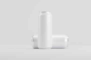 Aluminium White Soda Beer Can Mockup 3D Illustration