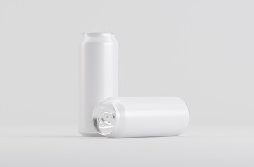 Aluminium White Soda Beer Can Mockup 3D Illustration