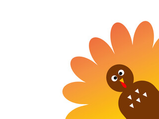 Beautiful cartoon Turkey Bird for Thanksgiving day.