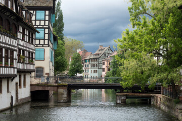 Naklejka premium View of the little france quarter in Strasbourg - France