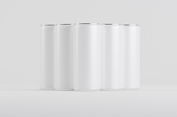 Aluminium White Soda Beer Can Mockup 3D Illustration