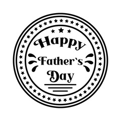 Fototapeta premium Fathers Day quote in a round emblem. Happy Fathers day logo design for greeting card or banner. Text and label for Dad holiday poster.