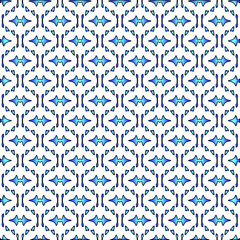 Geometric vector pattern with azure and blue gradient. simple ornament for wallpapers and backgrounds.