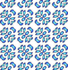 Geometric vector pattern with azure and blue gradient. simple ornament for wallpapers and backgrounds.