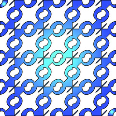 Geometric vector pattern with azure and blue gradient. simple ornament for wallpapers and backgrounds.