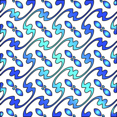 Geometric vector pattern with azure and blue gradient. simple ornament for wallpapers and backgrounds.