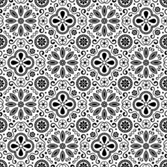 Black Ajrak pattern background, vector illustration