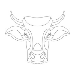 cow face , front view, vector illustration