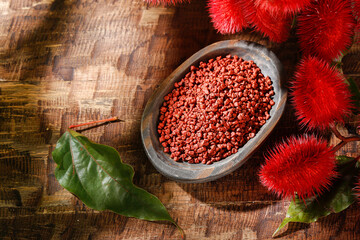 Annatto seeds, Onoto, Annatto, Bixa orellana, natural red pigment