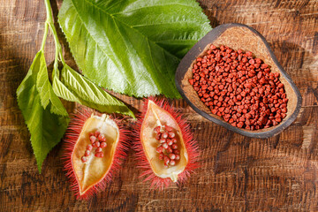 Annatto seeds, Onoto, Annatto, Bixa orellana, natural red pigment