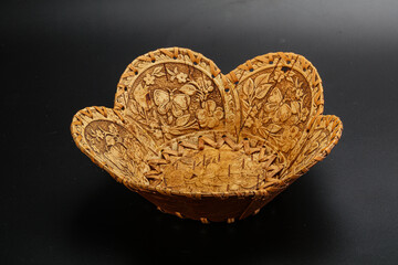 Wooden empty bowl for kitchen