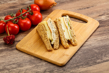Club sandwich with chicken and cheese