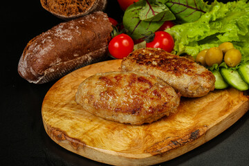 Homemade roasted cutlet minced meat