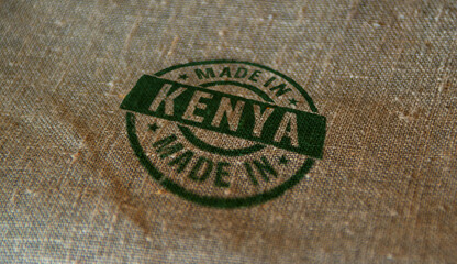 Fototapeta na wymiar Made in Kenya stamp and stamping