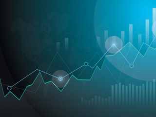 2d rendering Stock market online business concept. business Graph
