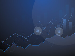 2d rendering Stock market online business concept. business Graph