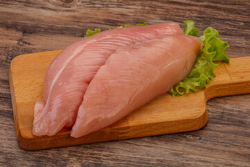 Raw turkey breast for cooking