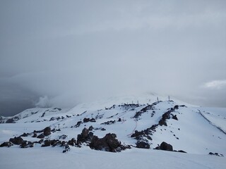 snow covered mountains