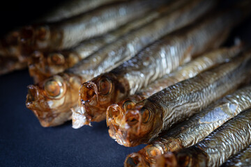 A piece of smoked pilchards. High quality photo