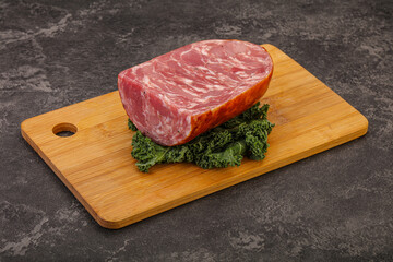Beef ham piece over board