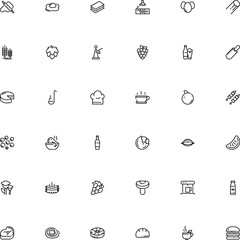 icon vector icon set such as: bud, barley, alcoholic, branch, cochiglie, celebration, winery, pepper, herb, suillus, flower, garden, shiitake, takeaway, rye, mocha, cranberry, ladle