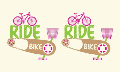 Bicycle lover design Ride-on bike on the road. Sport and active life Vintage-style summertime.