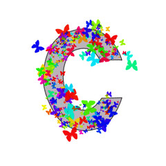 Letter C. Alphabet. Creative design of letters. 