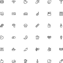 icon vector icon set such as: season, abstract, taste, mustard, waffle, cob, garden, kilogram, porcini, bacon, salami, whole, retro, candy, birthday, chilli, instruction, clip, cardamon, information