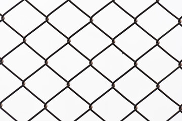 Fototapeta premium cage metal wire on pale white background