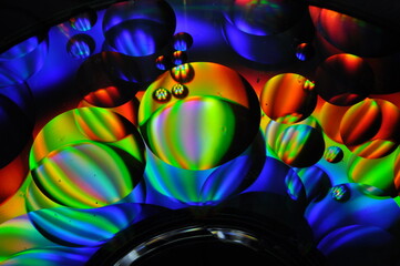 bunte Oilbubbles, Ölblasen, Spektralfarben