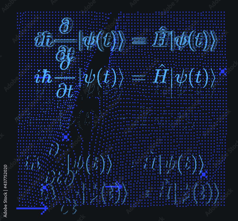 Poster erwin schroedinger's linear partial differential equation that describes the wave function of a quan