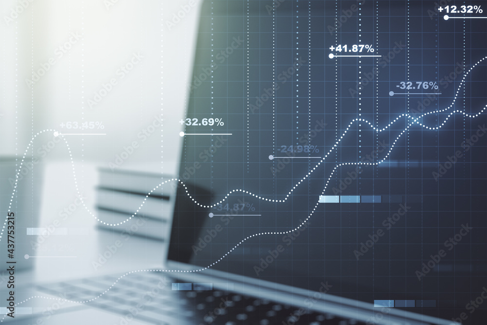 Aufkleber abstract creative analytics data spreadsheet on modern computer background, analytics and analysis c