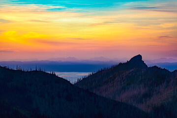 sunset over the mountains