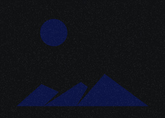 Naklejka premium Geometric Mountains silhouette landscape art poster illustration