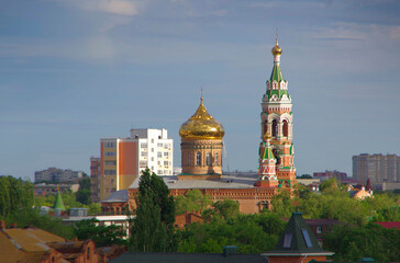 Fototapeta na wymiar Astrakhan, Russia, 06.05.21. Temple of the Kazan Icon of the Mother of God.