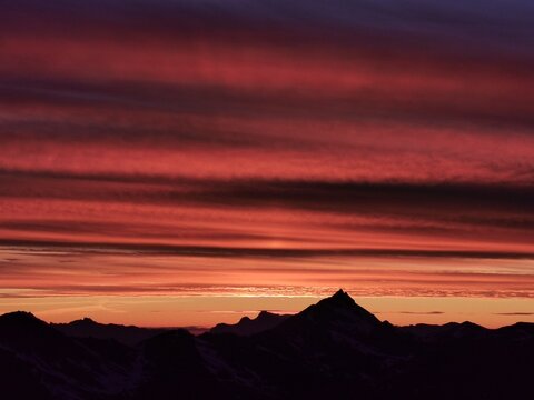 Dusk in the Alps, summer