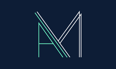 
AM/MA logo, AM/MA stylish letter logo design in white, teal color and navy blue background, AM/MA Business abstract vector logo monogram template with thumbnails.
