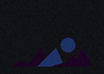 Fototapeta na wymiar Geometric Mountains silhouette landscape art poster illustration