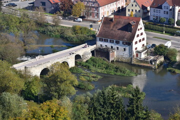 Fototapeta na wymiar Harburg in Schwaben, Schloß Harburg, Burg, Wörnitz