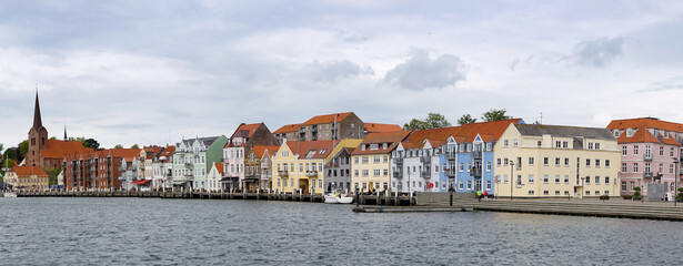 panorama cityscape view ofthe historic waterfront buildings of Sonderborg