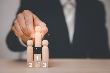 Winners figures on pedestal and losers on floor, Business hierarchy, ranking, strategy concept with...