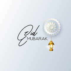 eid al adha banner design of Eid Mubarak for the celebration of Muslim community festival Eid Al Adha. Greeting card with paper art, stars and crescent on background. Vector illustration.