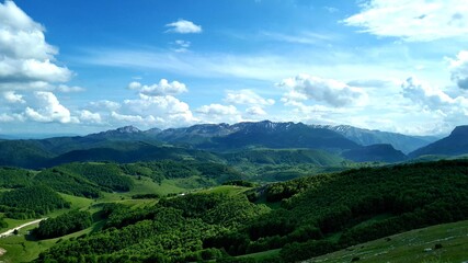 Fototapeta na wymiar Beatiful panorama of mountain Visocica seen from mountain Bjelasnica, Bosnia and Herzegovina