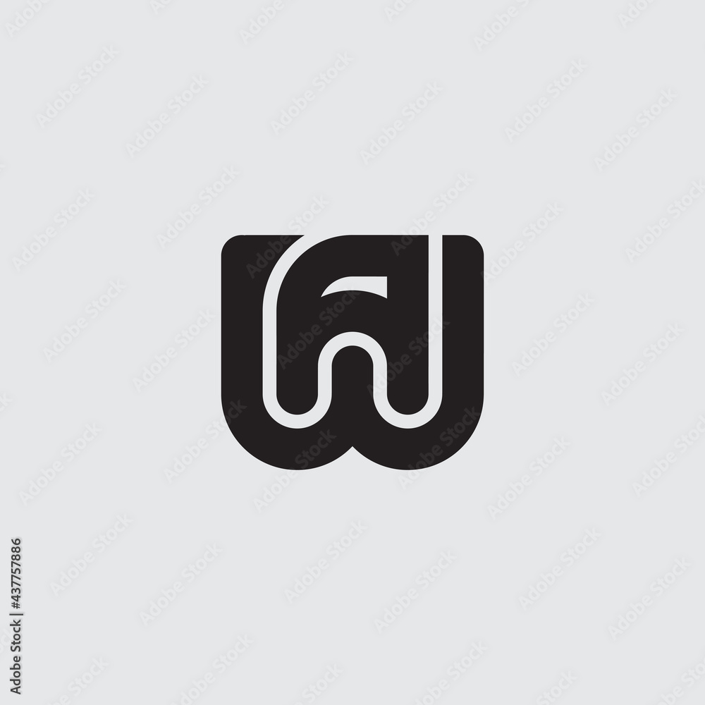 Poster w and a - initials or logo. wa - monogram, logotype. aw - vector design element or icon.