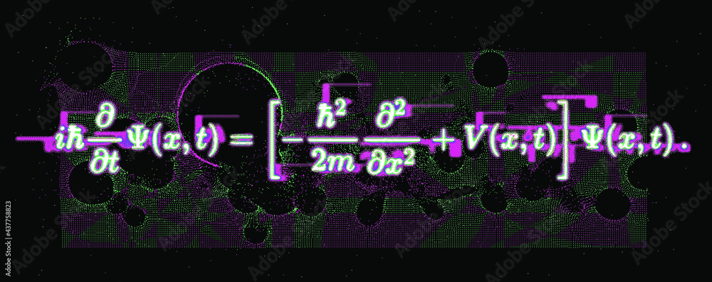 Poster erwin schroedinger's (or schroedinger) linear partial differential equation that describes the quant