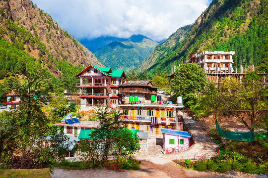 Local houses in Kasol village, India