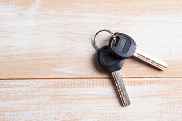 house keys on a wooden table