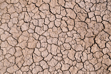 Dry cracked desert ground, texture