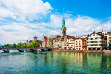 Fraumunster Church in Zurich, Switzerland