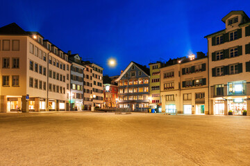 Fototapeta na wymiar Munsterhof square in Zurich, Switzerland